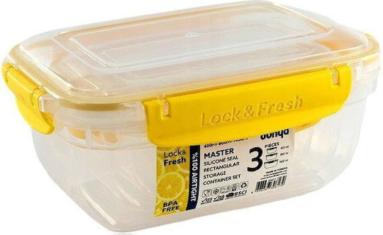 Katex Set Cutii De Prânz Din Plastic Transparente 15x20.5cm 3 Bucăți