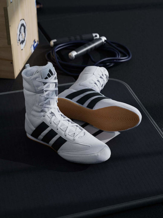 adidas Hog Înalte Pantofi de box Albe