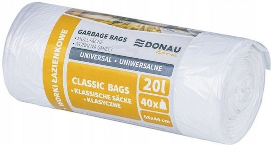 Donau Trash Bags Capacity 20lt 55x44cm 40pcs White