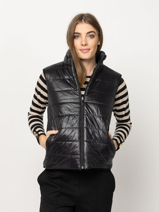 Women's Sleeveless Jacket for Winter Black