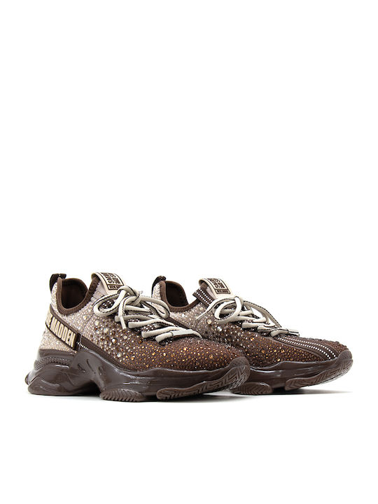 Mistica Rhinestones Women's Chunky Sneakers Ecru Brown