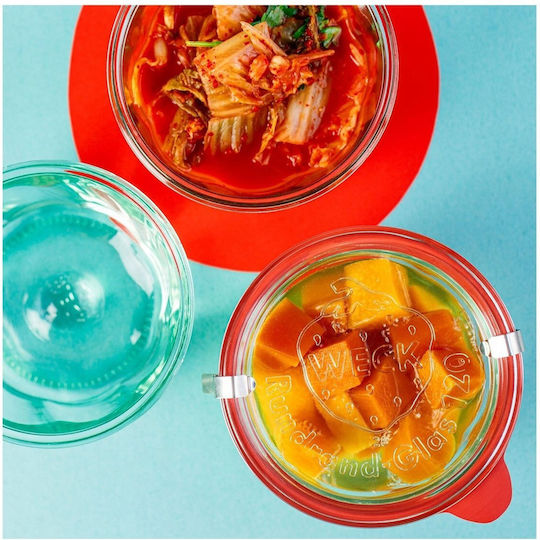Weck Set of 6 General Use Glass Transparent Jars with Lid 450ml 6 Pieces