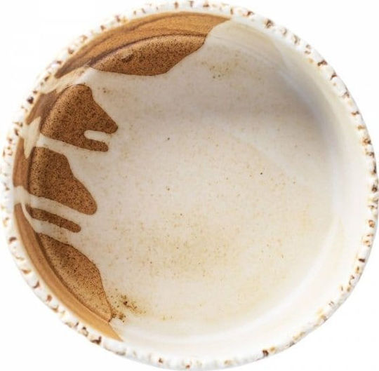 Verlo Round Porcelain Beige Serving Bowl with Diameter 13.3cm