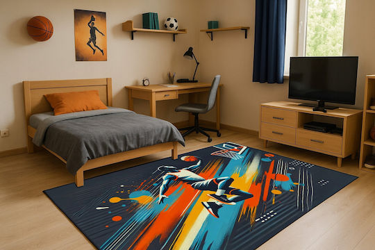 Strado Детски Килим За Баскетбол Многоцветен 100x150см
