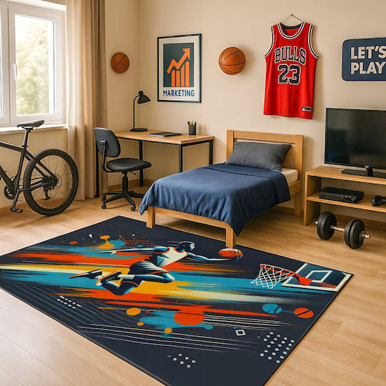Strado Детски Килим За Баскетбол Многоцветен 100x150см