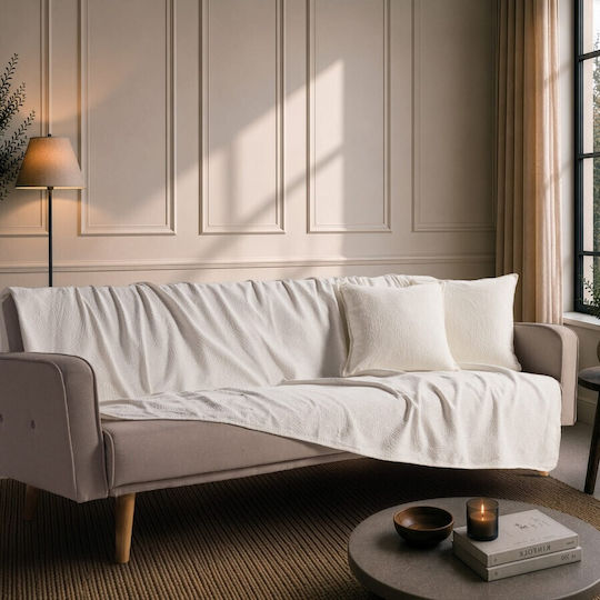 Teoran Bolton Cuvertură Pentru Canapea De Fotoliu Jacquard 180x150cm Ecru