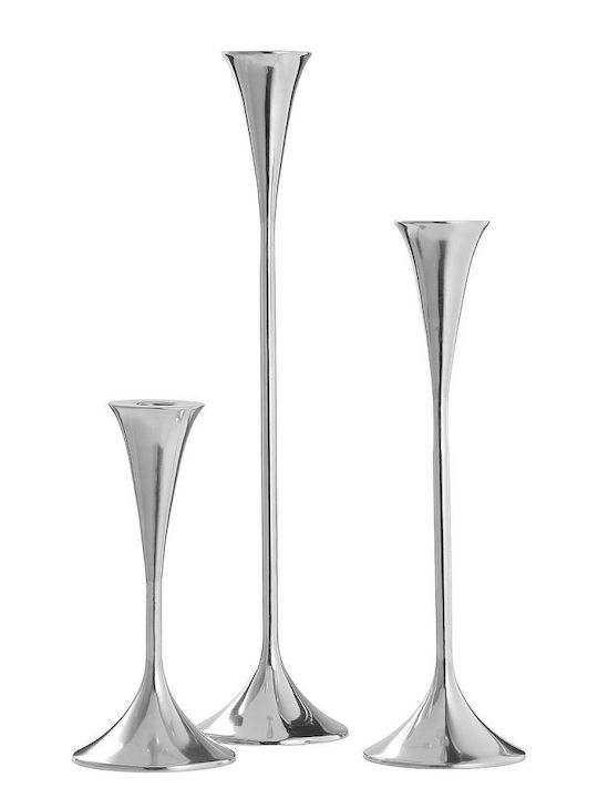 Butlers Kerzenhalter Aus Aluminium In Silber Farbe 30cm