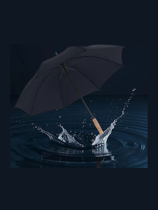 Knirps Automatischer Regenschirm mit Blauem Gehstock