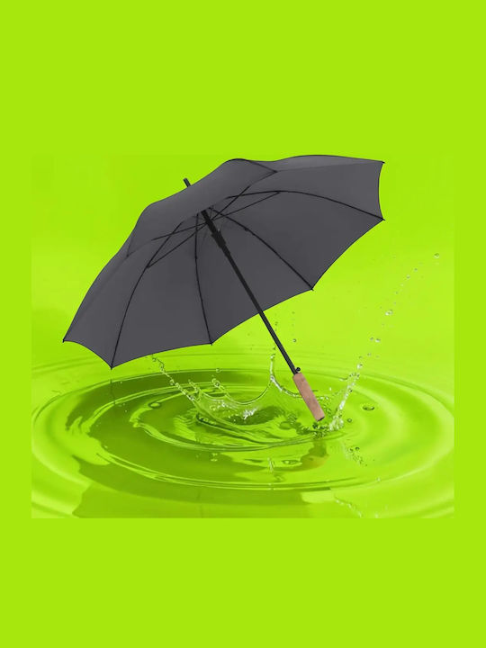 Knirps Automatischer Regenschirm mit Gehstock Grau