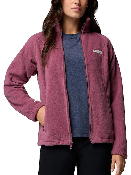 Benton Springs Full Fleece Women's Cardigan with Zipper Pink