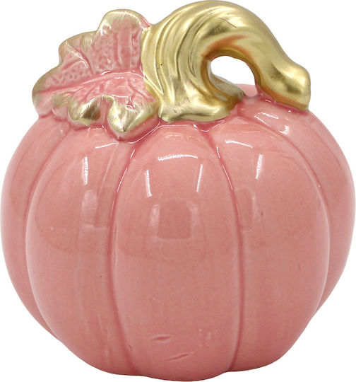 Decorative Ceramic Pumpkin Φ12x11 In Pink Gold Keskor 68276-3