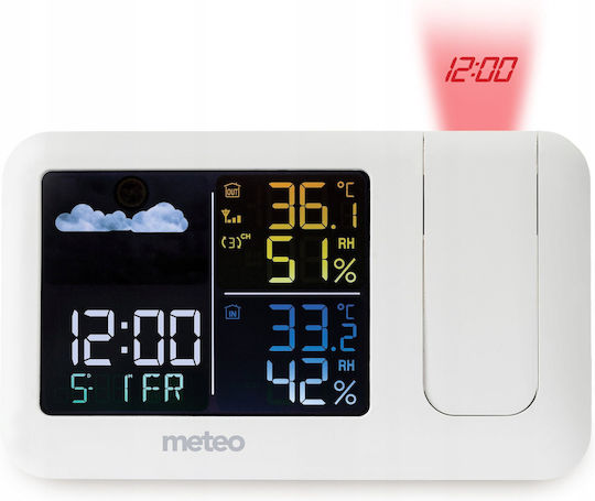 Meteo Kabellose Wetterstation Digital Tischplatte Weiße