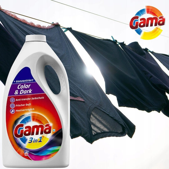 Gama Gama Flüssiges Waschmittel für Farbige Schwarz & Empfindliche Wäsche (100 Messbecher)