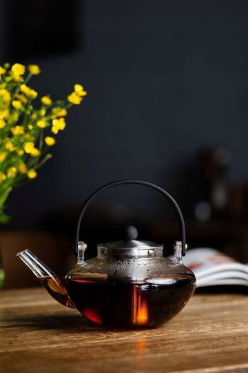 Vialli Design Стъклена чайник с филтър Сребриста 800ml