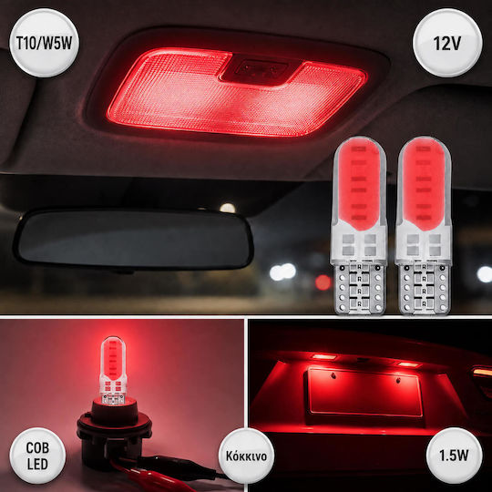 Autolampen & Motorrads T10 LED Rote 12V 1.5W Menge 2