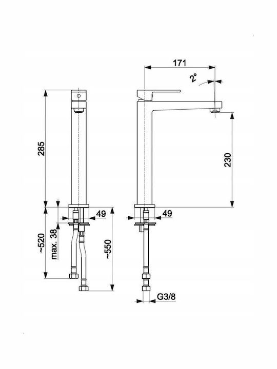 KFA Grey Mixing Sink Faucet
