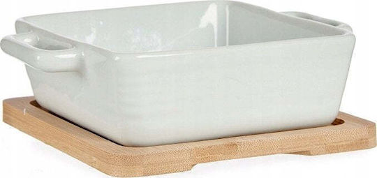 Vessia Square Individual Heat-Resistant Ceramic Cookware with Stand 300ml