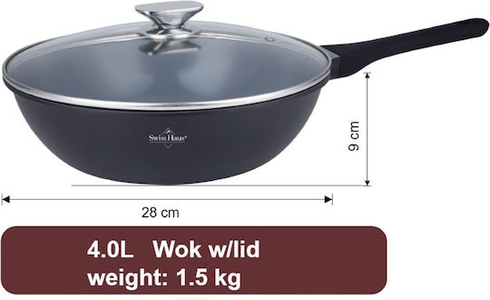 Swiss Haus Aluminum Pan with Lid with Non-Stick Coating 28cm Swiss Haus Aluminum Pan with Lid with Non-Stick Coating 28cm