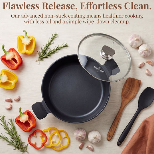 Swiss Haus Aluminum Pan with Lid with Non-Stick Coating 34cm