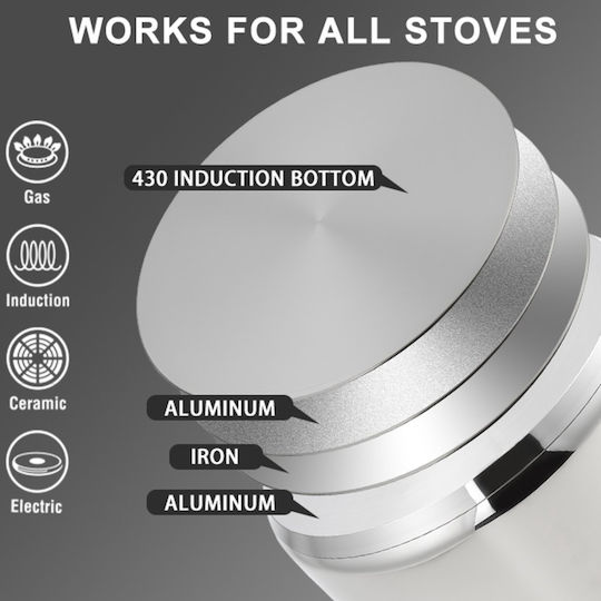 Swiss Haus Stainless Steel Saute Pan with Lid with Ceramic Coating 28cm