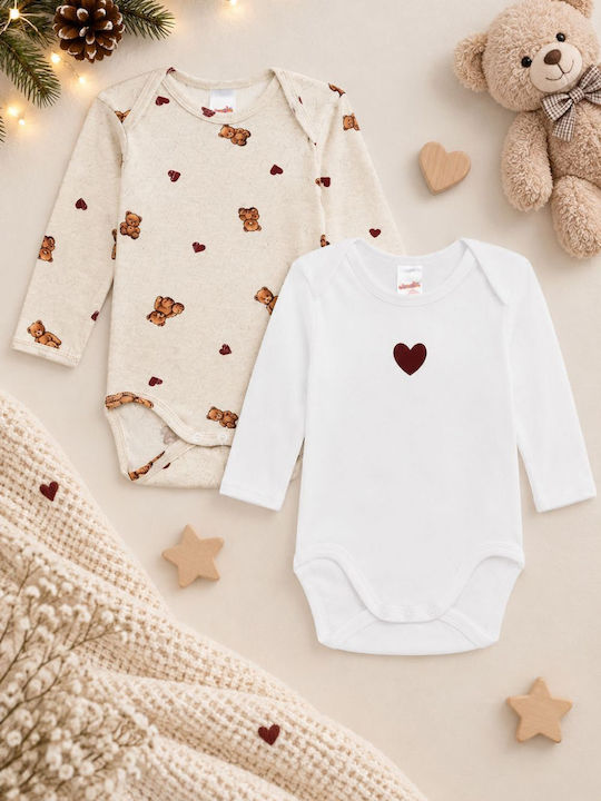 Minerva Bären Mehrfarbiges Baby-Body mit Hosen Set 2 Stück