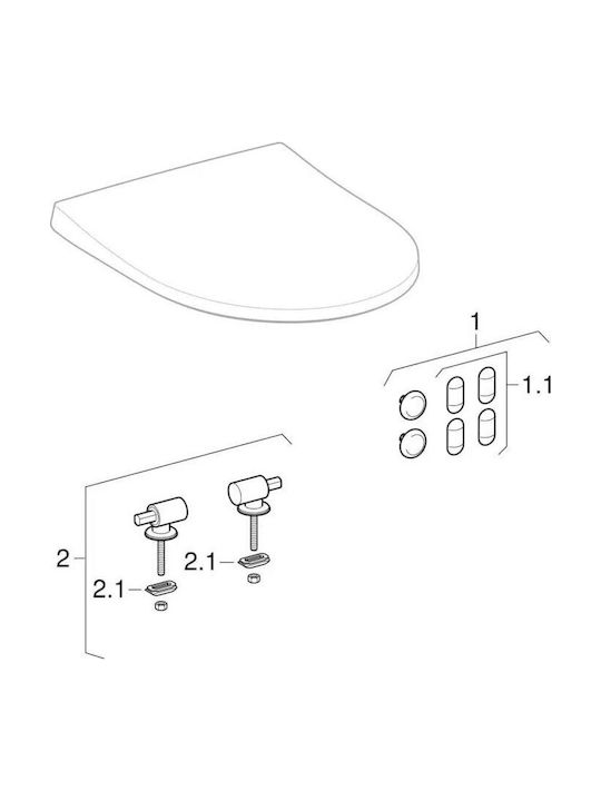 Geberit Wandhängende Toilette mit Deckel Soft Close Weiß