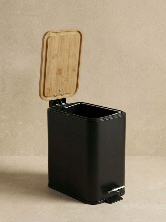 Songmics Metallic Laundry Basket 5lt with Cap Black