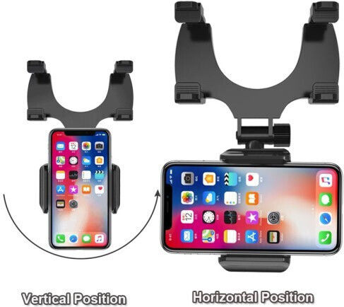 Car Mobile Mount with Adjustable Hooks Black