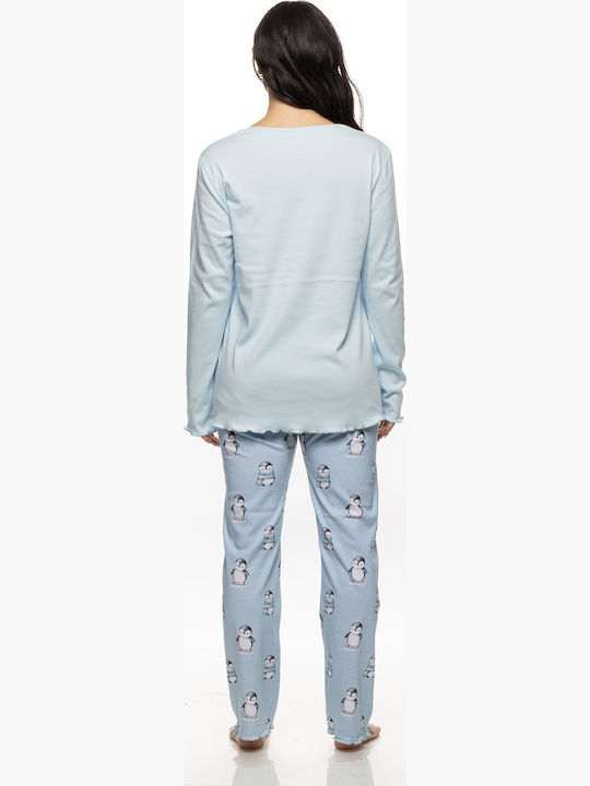 Galaxy Winter Women's Pyjamas Set Baby Blue