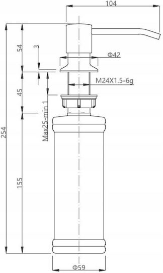 Steiner Dispenser Μεταλλικό Μαύρο 320ml