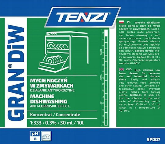 Tenzi Επαγγελματικό Υγρό Πλυντηρίου Πιάτων 5lt