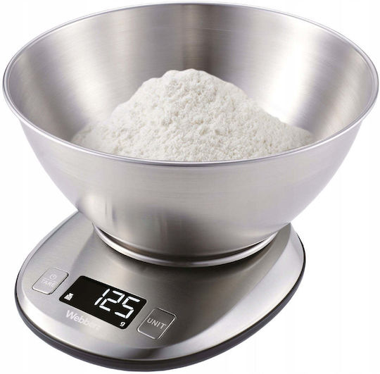 Webber Digitale Küchenwaage mit Eimer bis 5kg Inox