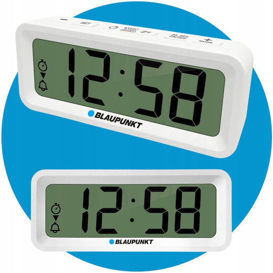 Blaupunkt Blaupunkt Tischuhr Digital Metallisch mit Wecker Weiß