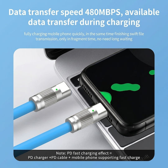 Leewello Leewello USB Typ-C Kabel Männlich Blau 3m 783089