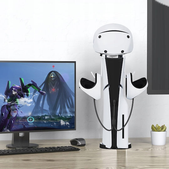 Jys Стойка за Зареждане PS5 / PS5 Slim / VR / PS4 / Xbox Series X/S Бяла SB8849