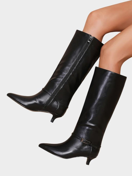 Damenstiefel mit Mittelhohem Absatz in Schwarz