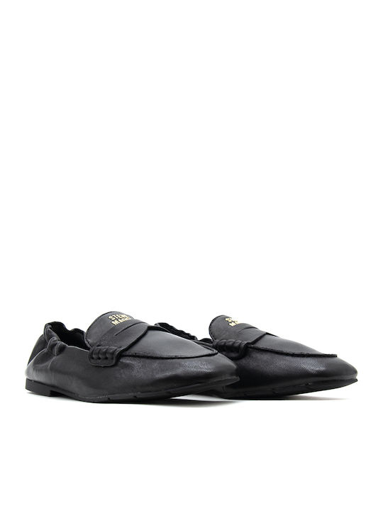 Damen Mokassins Aus Leder In Schwarz Farbe