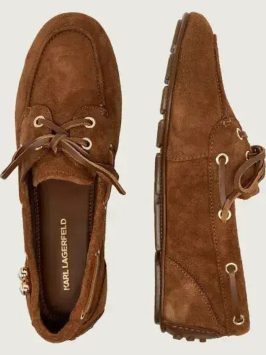 Wildleder Damen Bootsschuhe in Braun Farbe