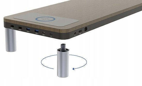 Powerton Ergo Doky Desktop Monitor Stand Grey