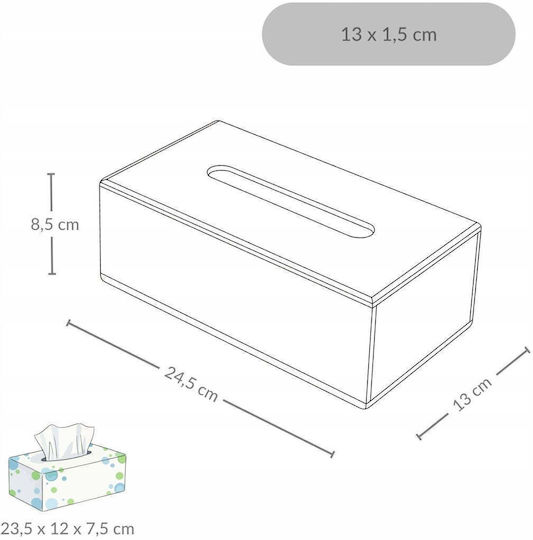 ikonka Държач за Кърпички Дървен Кафяв 25x13x8.5см
