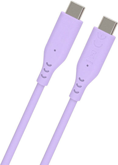 PremiumCord Cablu USB 2.0 USB-C tată - USB-C 60W PD Violet 1.5m
