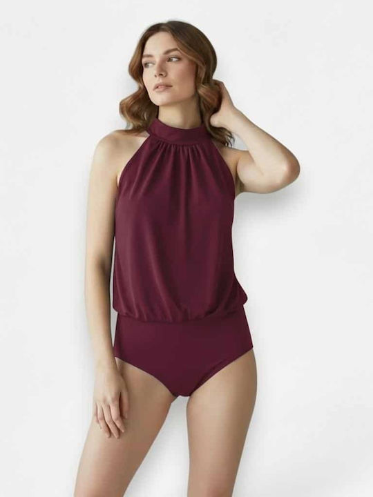 Benissimo 272833590 Damen-Bodysuit Burgundisch