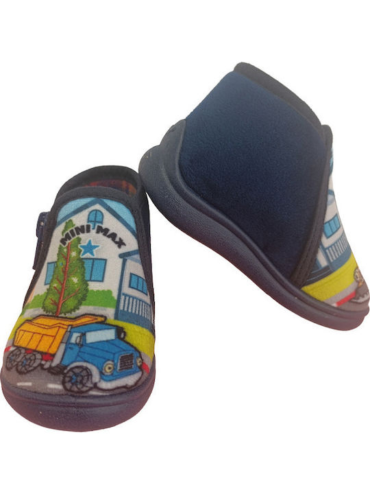 Anatomische Kinderhausschuhe Stiefel Blau