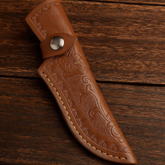 Cuțit Teacă Cuțit De Buzunar Fabricat Din Piele Pu De Înaltă Calitate Durabil Elegant Închidere Securizată Cu Capsă Design Gravurat Lame Până La 11 Cm 18.5 Cm Maro Pristyle