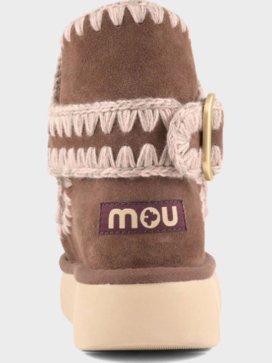 Eskimo Leather Women's Ankle Boots with Platform Brown