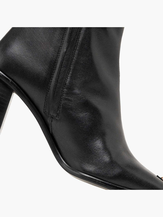 Leder Stiefeletten Damen Schwarz