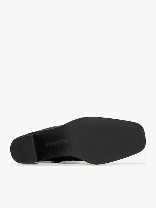Leder Stiefeletten Damen Schwarz