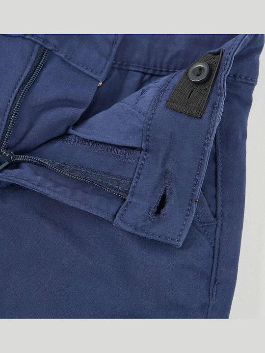 Pantalon Pentru Copii Chino Albastru Închis Stretch Satin