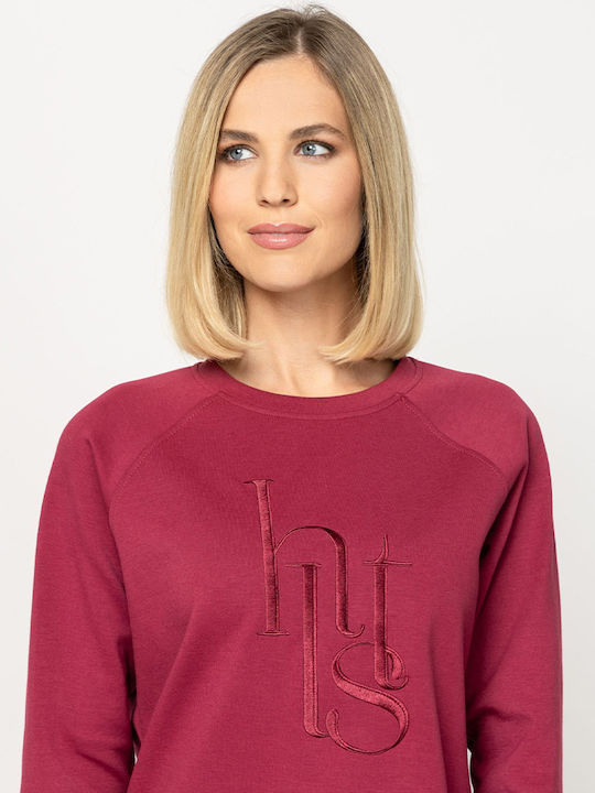 Damen Sweatshirt Burgundisch