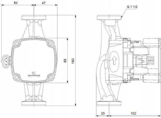 Grundfos Alpha1 Electronic Heating / Air Conditioning Circulator Pump 130mm